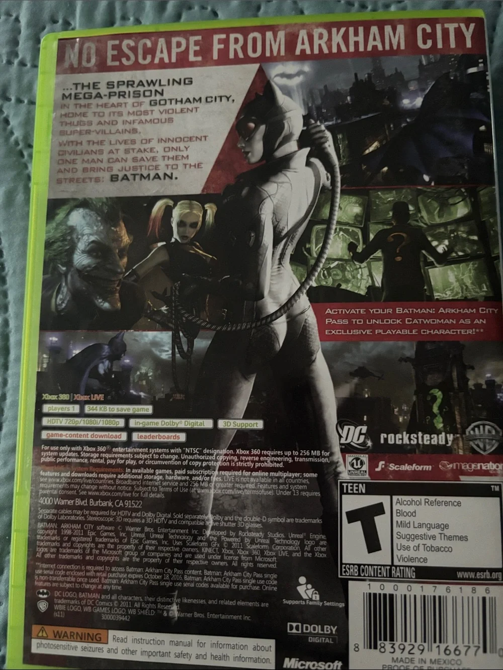 Batman: Arkham City & Assassin's Creed III Game Bundle - Green XBox 360